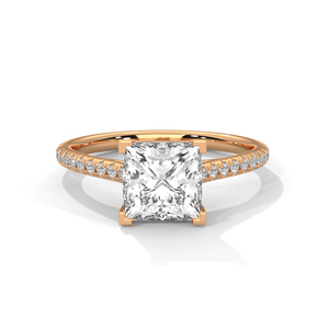 แหวนเพชรทองคำ 14K เพชรเพาะเลี้ยงในห้องปฏิบัติการ แหวนทองคำแท้ 18K สำหรับผู้หญิง สไตล์คลาสสิก รับรองโดย IGI แหวนหมั้น แหวนวันครบรอบ - Product Image 3