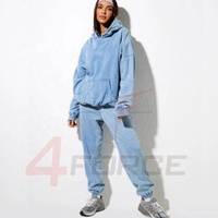 Qualité supérieure femmes personnalisé marque Vintage taille acide lavage Jogging costumes décontracté brodé conception respirant tricot