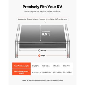 Telo di Ricambio per Tenda da Camper in Vinile Resistente 18 oz, Accessorio Esterno per RV, Protezione UPF50+, Tessuto 15 (Tessuto 14.2") - Product Image 3