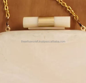 <b>White</b> Handcrafted Resin <b>Clutch</b> - Perfect Statement Purse <b>Clutch</b> - Hand <b>Bag</b> <b>for</b> <b>Weddings</b>, Parties & Events - Product Image 4