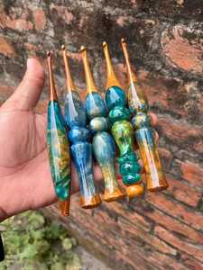 Luxury Handmade Resin <b>Crochet</b> <b>Hook</b> With Artistic Finish For Premium Crafting Experience And Elegant Style High Performance Epoxy - Product Image 3