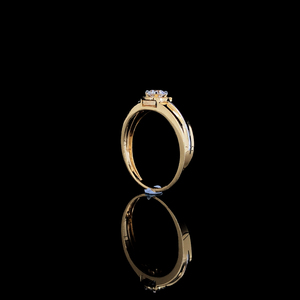 Anillo exclusivo de oro con diamante natural de color EF, corte brillante redondo de 0.4 ct, claridad VVS/VS, joyería fina, anillo de compromiso para mujer. - Product Image 2