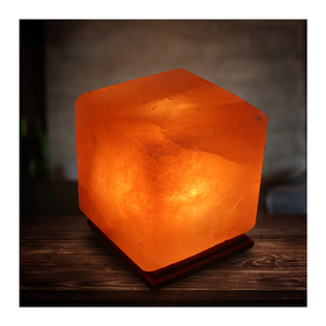 Lampe en sel rose de l'Himalaya de haute qualité, conçue sur mesure, forme géométrique unique, décorative, sachet de sel raffiné comestible - Product Image 3