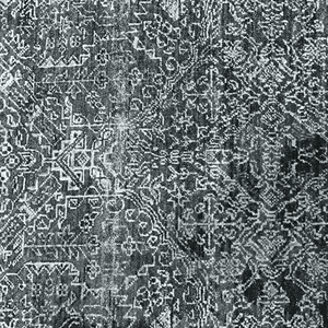 Tapis d'appoint en laine noué à la main, motif damassé, gris anthracite, à poils ras, sur mesure, pour une décoration intérieure de luxe - Product Image 6