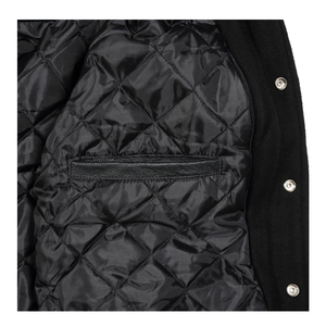 Veste universitaire classique en mélange de laine avec manches en cuir, unisexe, style rétro, col montant, couleur unie, décontractée, streetwear, manteau d'hiver - Product Image 3