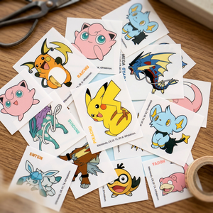ชุดสติกเกอร์ PVC ลายโปเกมอนเกาหลี DIY 18 ชิ้น สติกเกอร์ติดแบบถู ลายการ์ตูนน่ารัก สำหรับตกแต่งไดอารี่ เคสมือถือ ลายอนิเมะแบบสุ่ม ขายส่ง - Product Image 1