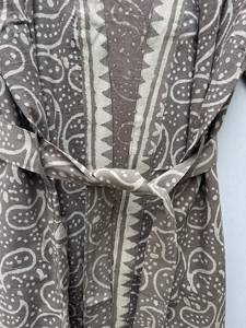 Bata Kimono de Algodón con Estampado de Bloques, Cuello en V, Manga Larga, Secado Rápido, Ligera, para Dama de Honor, Ropa de Dormir de Verano - Product Image 6