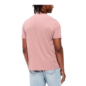 เสื้อยืดผู้ชายสีชมพูล้วน แขนสั้น คอกลม สไตล์ลำลอง เรียบง่าย นุ่ม ระบายอากาศได้ดี น้ำหนักเบา ใส่ได้ทุกวัน ผลิตโดย OEM - Product Image 4