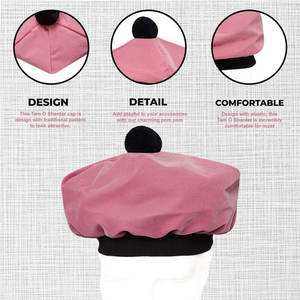 Gorro Escocés Tartán Rosa Perla Personalizado con Pompón, Gorro de Lana, Gorro de Clan de las Tierras Altas, Venta al por Mayor - Product Image 3