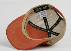 Embroidered/ Printing Trucker <b>Hat</b> Orange Mesh Adjustable Unisex Casual Cap Spring <b>Summer</b> Style Made In Indonesia - Product Image 4