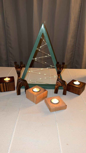 Candelero Redondo de Madera con Grabado en 1 Color para Decoración del Hogar y Ocasiones del Día de San Valentín - Product Image 4