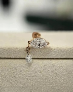 Pendientes con corte marquesa y forma de pera, plata de ley 925, regalo de cumpleaños personalizado - Product Image 3