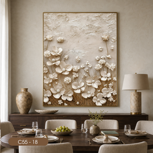 Peintures murales abstraites modernes, décoration intérieure en soie, décoration de luxe pour la maison, marque privée, fabriqué au Vietnam - Product Image 4