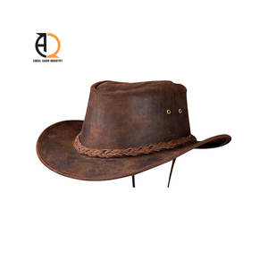 Chapeaux en cuir véritable de qualité supérieure, chapeaux de cowboy pour l'extérieur, chapeaux de cowboy en cuir western au design personnalisé - Product Image 2
