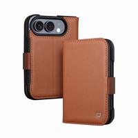 Casing HP Kulit Asli HD Factory untuk iPhone Ultra, Model Flip, Anti Benturan, Dompet Magnetik, Buatan Tangan