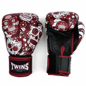 Guantes de Boxeo Gemelos Personalizados en Color Rojo, Nuevas Llegadas, Cuero Vacuno Auténtico, con Cordones, para Entrenamiento y Sparring, MMA, Muay Thai - Product Image 1