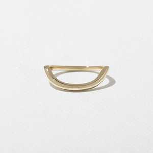 Curved <b>Plain</b> Stackable <b>Ring</b> 10k 14k 18k Solid Gold Contour V Shaped Everyday Wear Wedding Band Solitaire Minimalist Fine Jewelry - Product Image 3