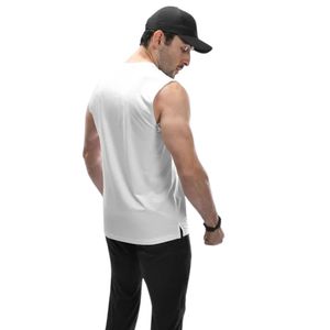 <b>Men's</b> <b>White</b> Sleeveless Sports Tank Top Lightweight Round Neck Workout Shirt Casual Fitness <b>Vest</b> Custom Apparel Manufacturer - Product Image 6