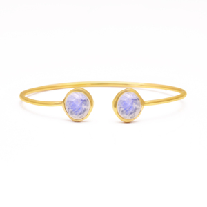 Gorgeous Natural Moonstone Gemstone Bangle 925 <b>Solid</b> Sterling <b>Silver</b> Handmade Gemstone Bangle For Wholesale Suppliers - Product Image 4