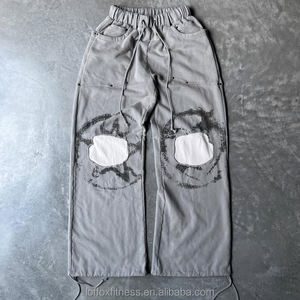 Sudadera con capucha y cremallera de felpa francesa, estilo urbano, con logo serigrafiado, ecológica, de talla grande, con bolsillos grandes y parches, tipo chándal. - Product Image 3