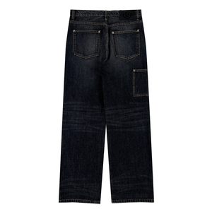 Jeans amples respirants lavés pour hommes, faible MOQ, sur mesure, dernière collection automne/printemps/été, en gros - Product Image 2