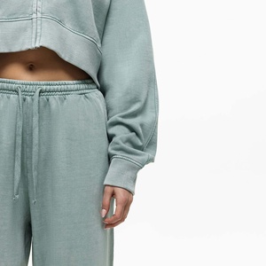 Nouvelle Collection 2024 : Ensemble Survêtement Maternité Vintage Femme Hiver, 2 Pièces, Grammage Lourd, Effet Délavé Acide, Longueur Intégrale, Fermeture à Cordon - Product Image 5