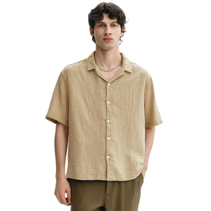 Camisa de Muselina de Manga Corta para Hombre, Corte Holgado, Ligera, Transpirable, Casual, con Botones al Frente, para Verano, Playa, Vacaciones, Uso Diario - Product Image 1