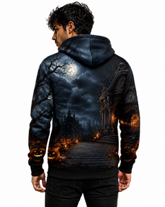Sudadera con Capucha Gótica de Alta Calidad, Manga Larga, Diseño con Paneles, Antiencogimiento, Teñido Liso, Impresión Digital, Bloques de Color - Product Image 2