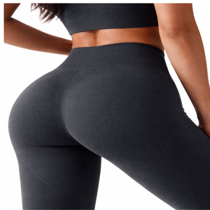 Nuevo Diseño, Conjuntos de Yoga Personalizados para Mujer, 2 Piezas, Transpirables, de Nailon Sólido con Estampado, Cuello Redondo, Logotipo Frontal, Ropa de Gimnasio, Cintura Elástica - Product Image 6