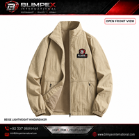 Blouson Bomber Homme Printemps-Automne 2026 Tissé 320g Décontracté Ample Col Montant 100% Polyester Coupe-Vent Fermeture Éclair