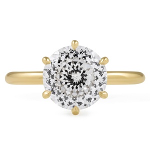 Bague en or véritable avec diamant de laboratoire personnalisé de 5,12 carats, style boutique, faite à la main, solitaire rond brillant, certifiée IGI, modèle Tulipe - Product Image 2