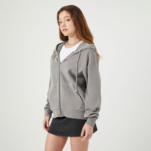 Sudaderas con capucha y cremallera para mujer, transpirables, de manga larga, estilo urbano, 100% algodón, OEM. - Product Image 2