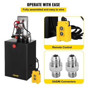 Unité d'alimentation hydraulique de 20 litres Pompe de remorque à double effet avec 12V DC SAE #6 ports Réservoir en acier 3200 PSI pour ascenseurs de voiture - Product Image 4