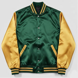 Nouvelle Veste Universitaire Tendance 2026 pour Garçons – Blouson Teddy en Satin Personnalisable pour l'Hiver et Tenue Décontractée - Product Image 1