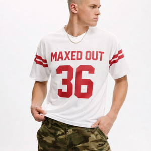 Maillot de football américain en mesh pour homme, manches courtes, personnalisable, respirant, style football, OEM, marque privée, commande en gros - Product Image 2