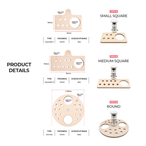 Wood <b>Clamp</b>-On Dog & Cat Grooming Scissor Holder for Grooming <b>Tables</b> (Small Square) - Product Image 6