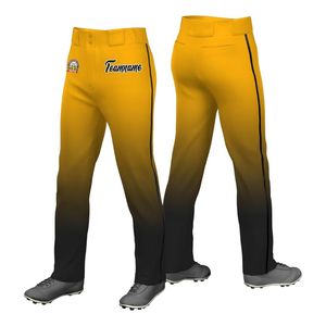 Gradient Royal Blue Yellow Baseball Pants Open Bottom Micro <b>Mesh</b> Cool Feel Activewear Baseball Pants - Product Image 3