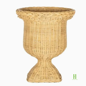 Cesta de Mimbre Natural Hecha a Mano, Florero Decorativo, Maceta, Decoración del Hogar, Centro de Mesa, Decoración Rústica Boho para Mesa - Product Image 1