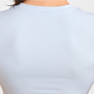 Camiseta de Punto de Manga Corta para Mujer, Color Sólido, Ajustada, Transpirable, que Absorbe la Humedad, Ropa Casual de Primavera/Verano, Venta al Por Mayor - Product Image 6