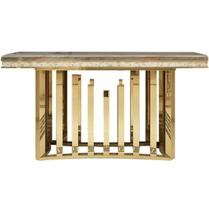Console moderne en bois avec plateau en marbre, design nordique simple, faite à la main, écologique, durable, meuble de salon, entrée - Product Image 4