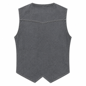 Chaleco Vaquero de Moda para Hombre, Sin Mangas, Casual, para Otoño, con Bolsillo Profundo, Chaleco Vaquero Deportivo para Exteriores - Product Image 2