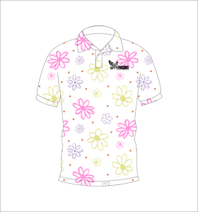 เสื้อโปโลพิมพ์ลายดอกไม้พาสเทลแบบกำหนดเอง เสื้อกอล์ฟแขนสั้นลำลอง ชุดกีฬาทีม - Product Image 6