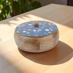 Caja de Madera para Chapati de Diseño Tradicional, Caja de Madera Maciza Hecha a Mano para Guardar Pan Roti, Contenedor de Almacenamiento para Uso Diario en la Cocina - Product Image 2