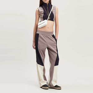 Pantalon de survêtement évasé en toile à taille haute élastique pour femme, hiver, OEM, personnalisation de marque, écologique, séchage rapide, léger, en gros - Product Image 6