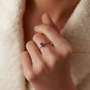 High Quality Natural Oval Cut Amethyst Gemstone Prong <b>Set</b> Yellow Gold Plated <b>Ring</b> In 925 <b>Sterling</b> <b>Silver</b> Fine Jewellry For Women - Product Image 4