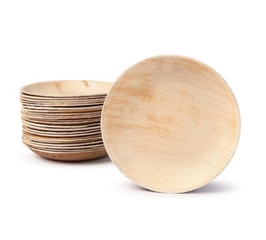 Premium <b>Disposable</b> Areca Leaf Round Plates Bio Based <b>Tableware</b> Sustainable Catering Heavy Duty Compostable Dinner Dishes - Product Image 4