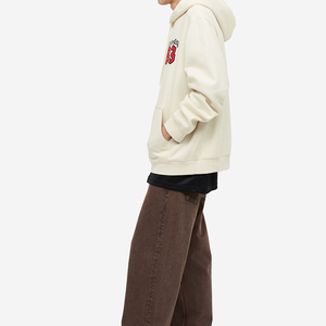 Oversized <b>Hoodies</b> Sweatshirts Men Women Fashion Solid Color <b>Red</b> Black Gray Autumn Winter Fleece Front Logo Hip Hop 100% Cotton - Product Image 1