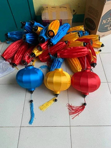 Silk Lanterns Hoi An Style Bamboo Silk Lanterns Hanging Decor For Garden Wedding Vietnam Silk Lanterns - Product Image 2