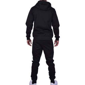Charcoal Grey Color Full-<b>zip</b> <b>Hooded</b> Sweatshirt And Matching Jogger Pants Tech Fleece Tracksuit Men's Solid Jogger Tracksuit Set - Product Image 3