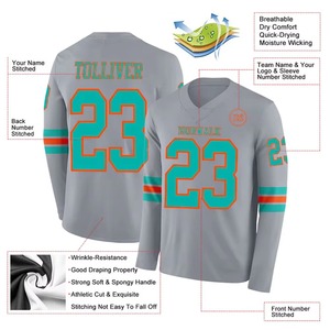 Maillot de football américain noir personnalisé, qualité supérieure, respirant, léger, anti-humidité, durable, pour équipe, vente en gros - Product Image 6